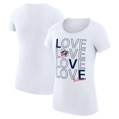 NHL Columbus Blue Jackets G-III 4Her by Carl Banks Women's Super-Slim Fit Lightweight Hockey Love T-Shirt - White