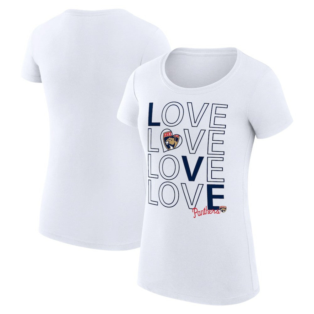 NHL Florida Panthers G-III 4Her by Carl Banks Women's Super-Slim Fit Lightweight Hockey Love T-Shirt - White
