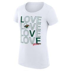 NHL Minnesota Wild G-III 4Her by Carl Banks Women's Super-Slim Fit Lightweight Hockey Love T-Shirt - White