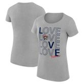 NHL Florida Panthers G-III 4Her by Carl Banks Women's Super-Slim Fit Lightweight Hockey Love T-Shirt - Heather Gray