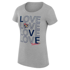 NHL Florida Panthers G-III 4Her by Carl Banks Women's Super-Slim Fit Lightweight Hockey Love T-Shirt - Heather Gray