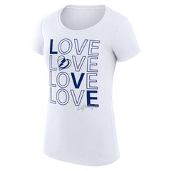 NHL Tampa Bay Lightning G-III 4Her by Carl Banks Women's Super-Slim Fit Lightweight Hockey Love T-Shirt - White