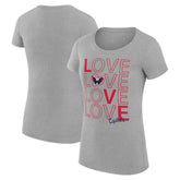 NHL Washington Capitals G-III 4Her by Carl Banks Women's Super-Slim Fit Lightweight Hockey Love T-Shirt - Heather Gray