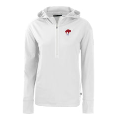 Buffalo Bills Cutter & Buck Women's Throwback Daybreak Eco Recycled Half-Zip Hoodie White