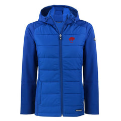 Buffalo Bills Cutter & Buck Women's Throwback Evoke Hybrid Eco Softshell Recycled Full-Zip Hoodie Jacket Royal