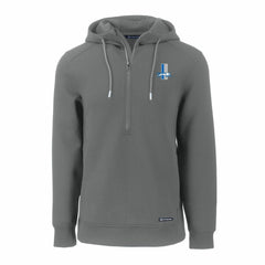 Detroit Lions Cutter & Buck Throwback Roam Eco Half-Zip Recycled Pullover Hoodie Gray