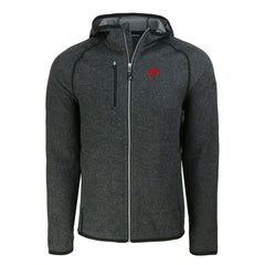 Buffalo Bills Cutter & Buck Throwback Mainsail Sweater-Knit Full-Zip Hoodie Heather Charcoal