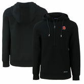 Tampa Bay Buccaneers Cutter & Buck Throwback Roam Eco Half-Zip Recycled Pullover Hoodie Black