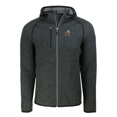 Cleveland Browns Cutter & Buck Throwback Mainsail Sweater-Knit Full-Zip Hoodie Heather Charcoal
