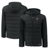 Atlanta Falcons Cutter & Buck Throwback Evoke Hybrid Eco Softshell Recycled Full-Zip Hoodie Jacket Black