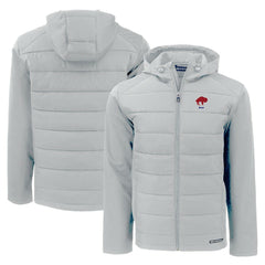 Buffalo Bills Cutter & Buck Throwback Evoke Hybrid Eco Softshell Recycled Full-Zip Hoodie Jacket Gray