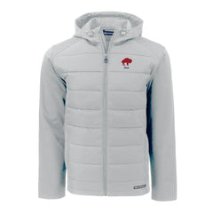 Buffalo Bills Cutter & Buck Throwback Evoke Hybrid Eco Softshell Recycled Full-Zip Hoodie Jacket Gray