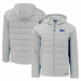 Seattle Seahawks Cutter & Buck Throwback Evoke Hybrid Eco Softshell Recycled Full-Zip Hoodie Jacket Gray
