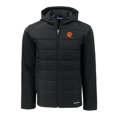 Cincinnati Bengals Cutter & Buck Throwback Big & Tall Evoke Hybrid Eco Softshell Recycled Full-Zip Jacket Black
