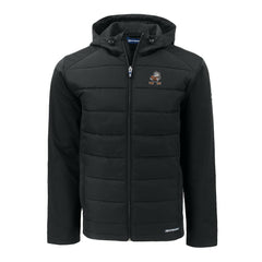 Cleveland Browns Cutter & Buck Throwback Big & Tall Evoke Hybrid Eco Softshell Recycled Full-Zip Jacket Black