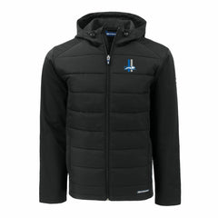 Detroit Lions Cutter & Buck Throwback Big & Tall Evoke Hybrid Eco Softshell Recycled Full-Zip Jacket Black