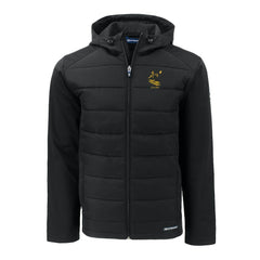 Pittsburgh Steelers Cutter & Buck Throwback Big & Tall Evoke Hybrid Eco Softshell Recycled Full-Zip Hoodie Black