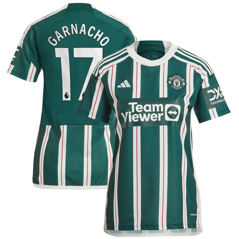Alejandro Garnacho Manchester United Women's 2023/24 Away Replica Player Jersey – Green