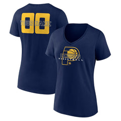 Indiana Pacers Women's Stellar Personalized Name & Number V-Neck T-Shirt Navy
