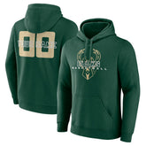 Milwaukee Bucks Stellar Personalized Name & Number Pullover Hoodie Hunter Green