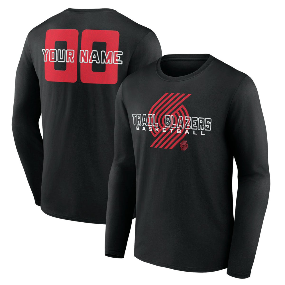 Portland Trail Blazers Stellar Personalized Name & Number Long Sleeve T-Shirt Black
