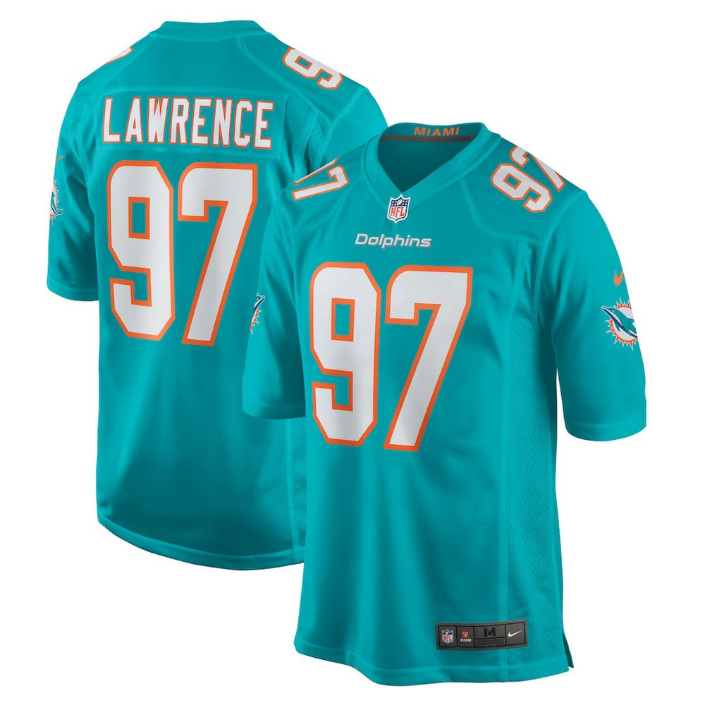 NFL Rashard Lawrence Miami Dolphins Team Game Jersey - Aqua