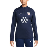 USMNT Women's 2024 Strike Drill Performance Quarter-Zip Pullover Top Navy