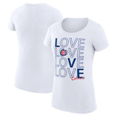 Chicago Cubs G-III 4Her by Carl Banks Women's Super-Slim Fit Lightweight Love Graphic Team T-Shirt - White T-shirts