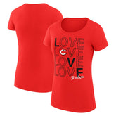 Cincinnati Reds G-III 4Her by Carl Banks Women's Super-Slim Fit Lightweight Love Graphic Team T-Shirt - Red T-shirts