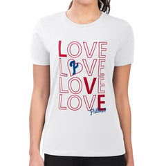 Philadelphia Phillies G-III 4Her by Carl Banks Women's Super-Slim Fit Lightweight Love Graphic Team T-Shirt - White T-shirts