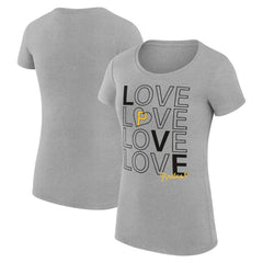 Pittsburgh Pirates G-III 4Her by Carl Banks Women's Super-Slim Fit Lightweight Love Graphic Team T-Shirt - Heather Gray T-shirts