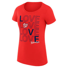 Washington Nationals G-III 4Her by Carl Banks Women's Super-Slim Fit Lightweight Love Graphic Team T-Shirt - Red T-shirts