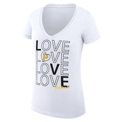 Pittsburgh Pirates G-III 4Her by Carl Banks Women's Super-Slim Fit Lightweight Love Graphic Team V-Neck T-Shirt - White T-shirts