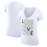 San Diego Padres G-III 4Her by Carl Banks Women's Super-Slim Fit Lightweight Love Graphic Team V-Neck T-Shirt - White T-shirts