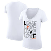 San Francisco Giants G-III 4Her by Carl Banks Women's Super-Slim Fit Lightweight Love Graphic Team V-Neck T-Shirt - White T-shirts