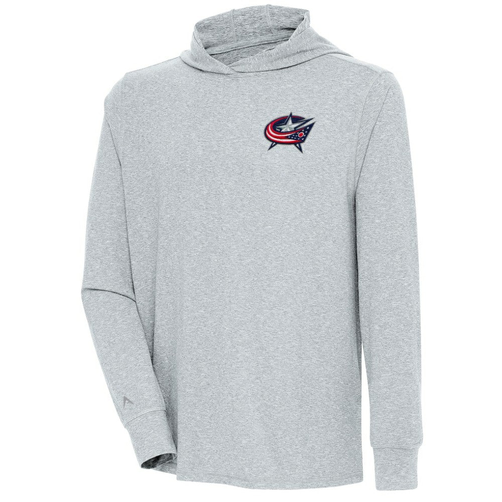 NHL Columbus Blue Jackets Antigua Saga Pullover Hoodie - Heather Gray