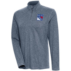 NHL New York Rangers Antigua Women's Confront Quarter-Zip Pullover Top - Heather Navy
