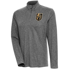 NHL Vegas Golden Knights Antigua Women's Confront Quarter-Zip Pullover Top - Heather Black