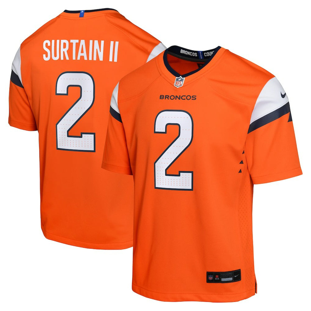 NFL Patrick Surtain II Denver Broncos Youth Game Jersey - Orange