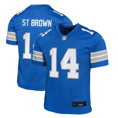 Amon-Ra St. Brown Detroit Lions Youth Game Jersey Blue