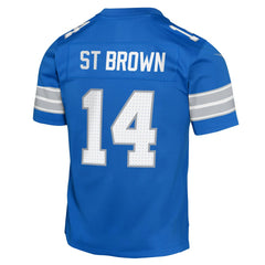 Amon-Ra St. Brown Detroit Lions Youth Game Jersey Blue