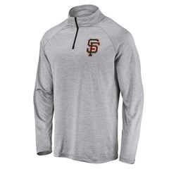 San Francisco Giants Profile Big & Tall Raglan Quarter-Zip Top - Heather Gray Tops