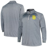 San Diego Padres Profile Big & Tall Raglan Quarter-Zip Top - Gray Tops