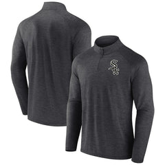 Chicago White Sox Profile Big & Tall Raglan Quarter-Zip Top - Black Tops