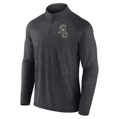 Chicago White Sox Profile Big & Tall Raglan Quarter-Zip Top - Black Tops