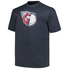 Cleveland Guardians Profile Big & Tall Weathered Logo T-Shirt - Heather Navy T-shirts
