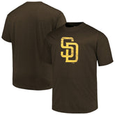 San Diego Padres Profile Big & Tall Weathered Logo T-Shirt - Heather Brown T-shirts