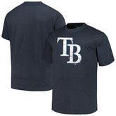 Tampa Bay Rays Profile Big & Tall Weathered Logo T-Shirt - Heather Navy T-shirts