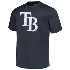 Tampa Bay Rays Profile Big & Tall Weathered Logo T-Shirt - Heather Navy T-shirts