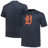 Detroit Tigers Profile Big & Tall Weathered Logo T-Shirt - Heather Navy T-shirts